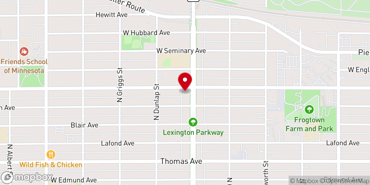 Map showing location of St Matthew's Lutheran Church
