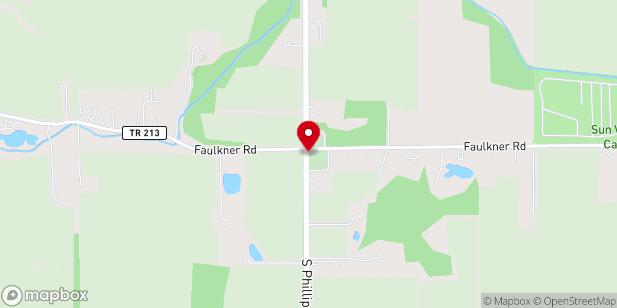 Map showing location of Auglaize Church
