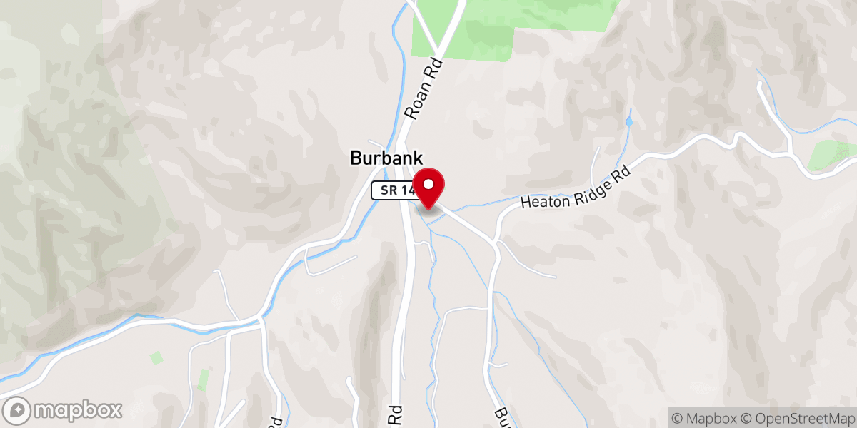 Map showing location of Burbank Freewill Baptist