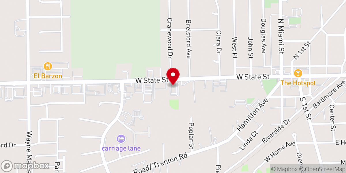 Map showing location of Mt Olivet Presbyterian Church