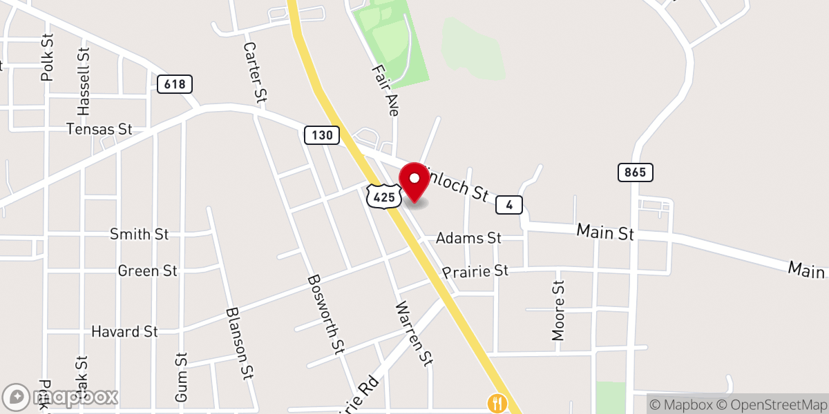 Map showing location of Memory Lane Flea Market