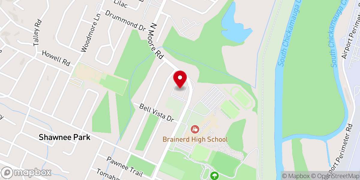 Map showing location of Greater Tucker Baptist Church