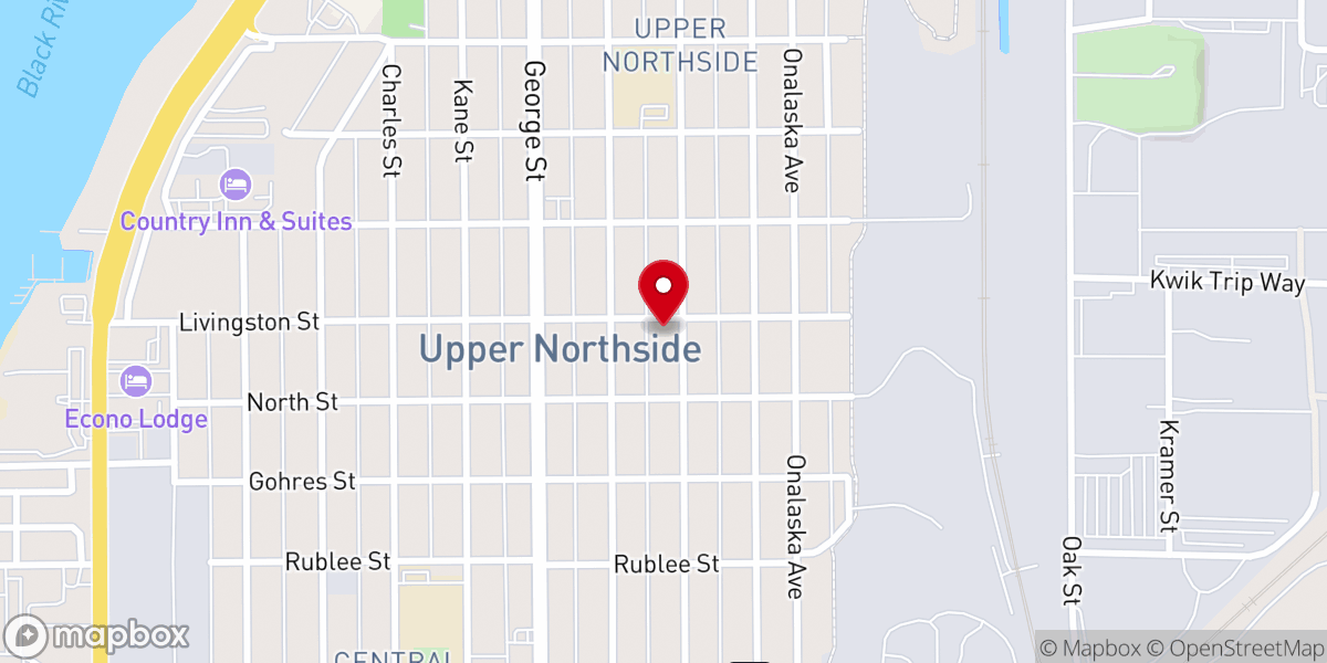 Map showing location of Bethel Lutheran Church