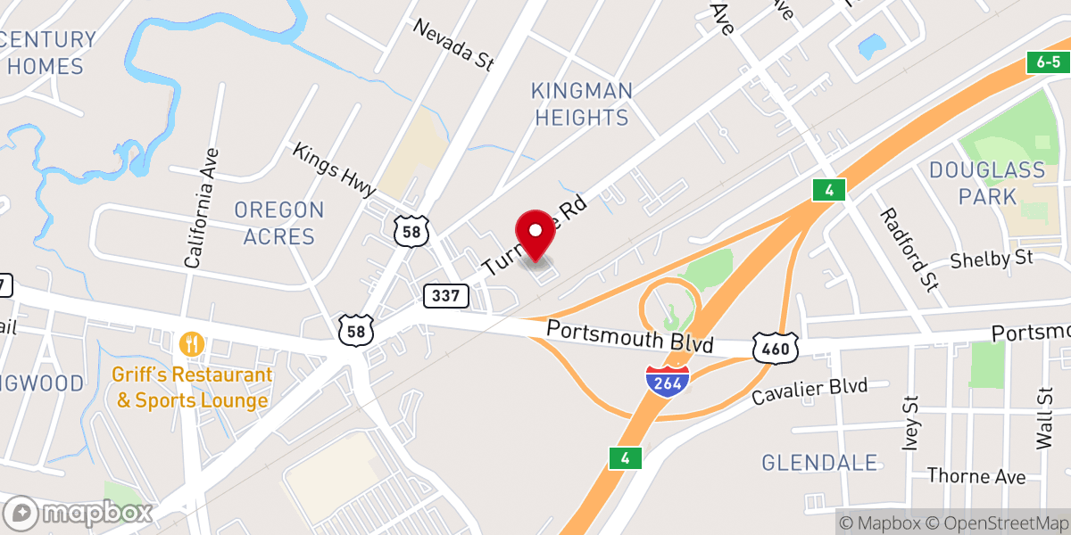 Map showing location of Tidewater Church