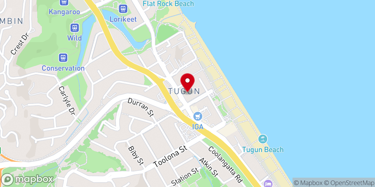 Map showing location of St. Monica's Catholic Church