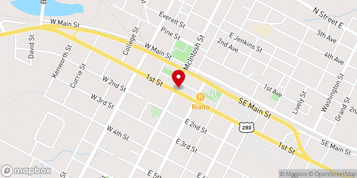 Map showing location of PAL Theatre