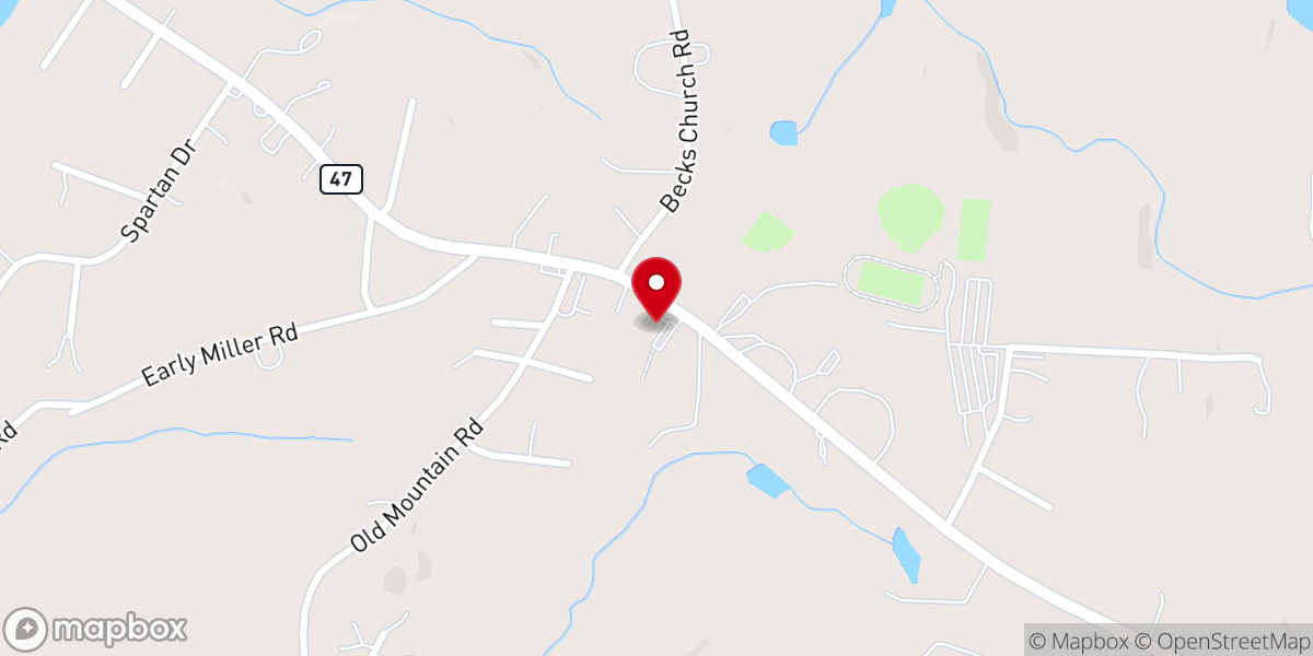Map showing location of Victory Baptist Church