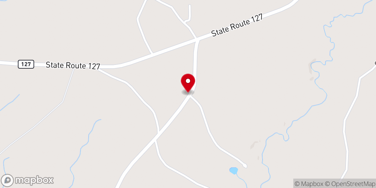 Map showing location of Victory Baptist Church