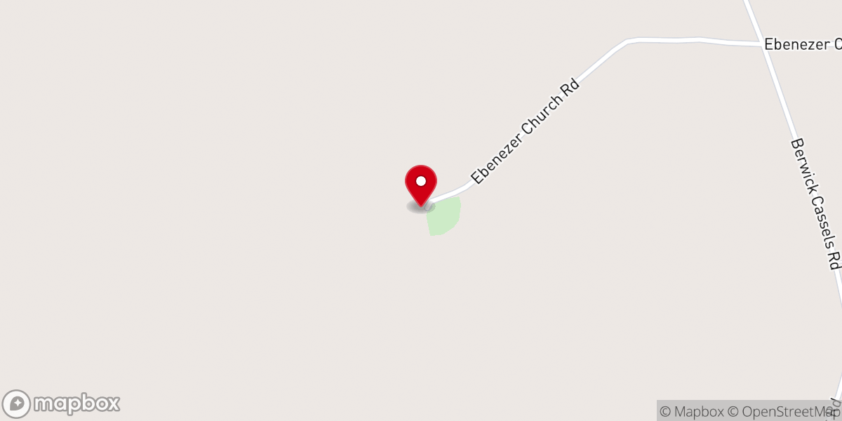 Map showing location of Ebenezer Baptist Church