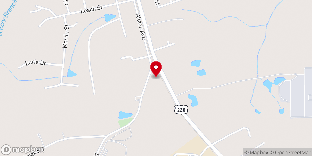 Map showing location of Southside Baptist Church