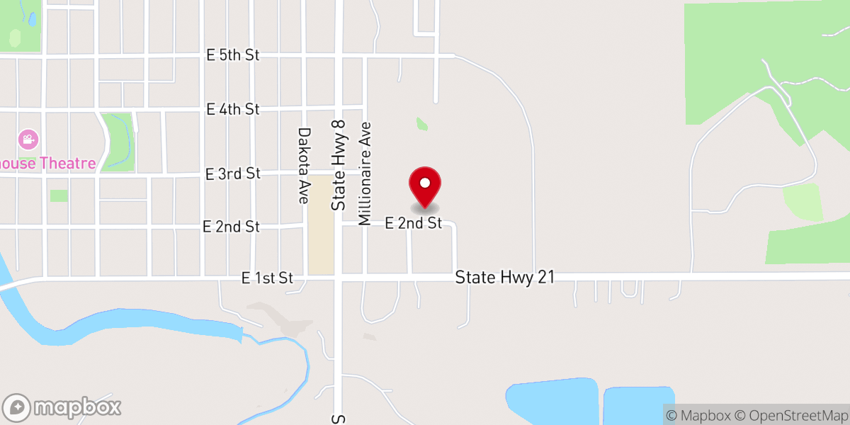 Map showing location of Mott Evangelical Community Church