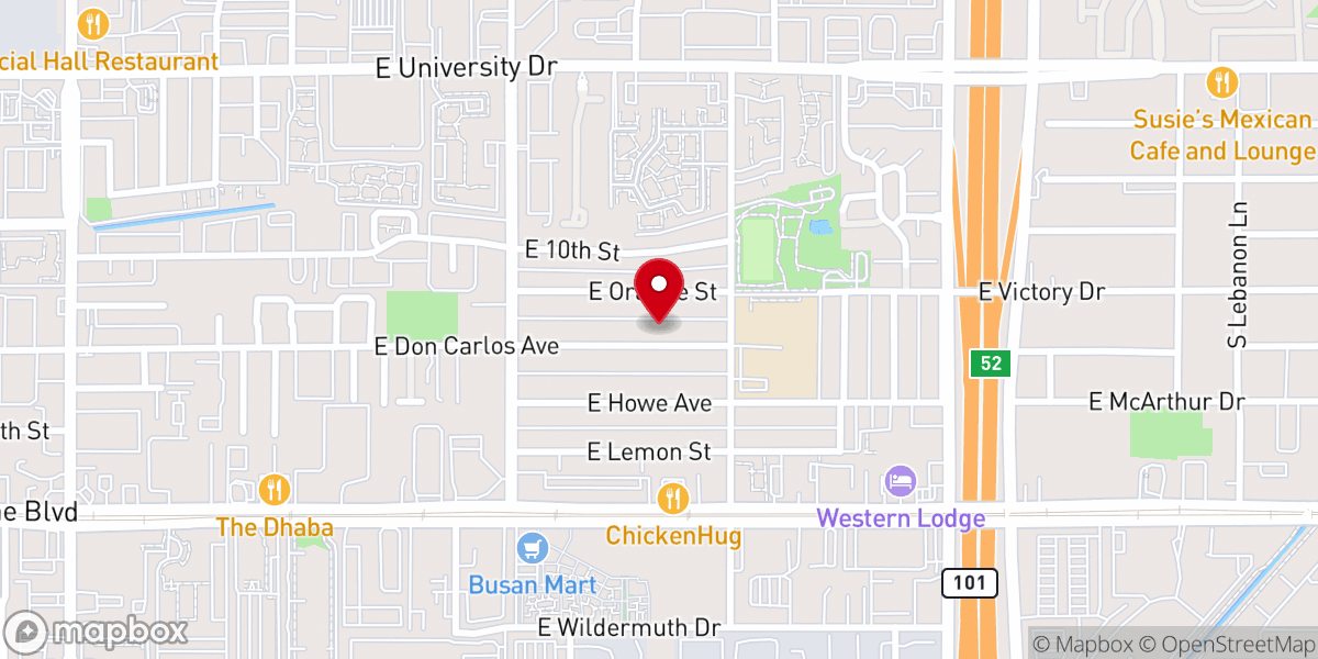 Map showing location of Calvary Fellowship Tempe