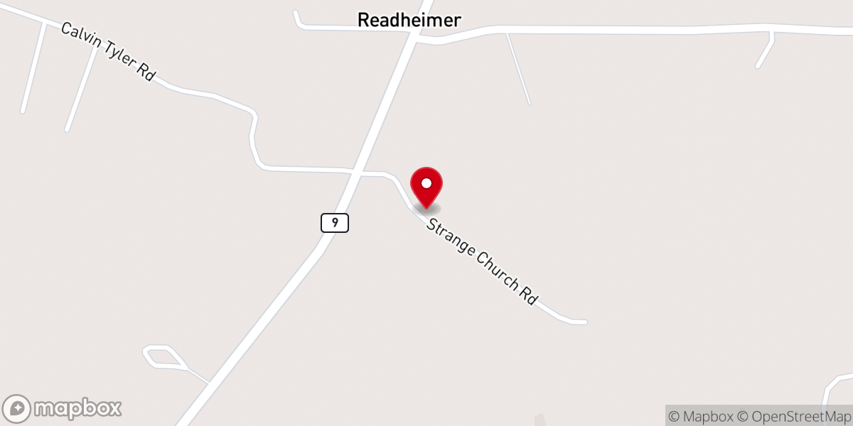 Map showing location of Strange United Methodist Church