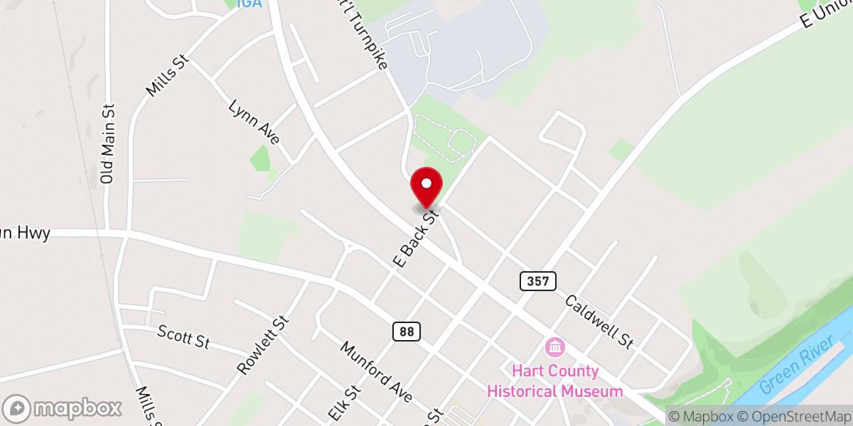 Map showing location of Munfordville Church of Christ