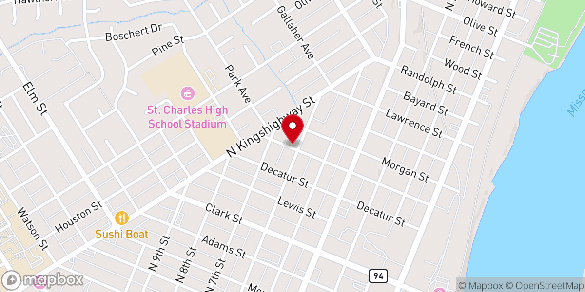 Map showing location of St Charles Pentecostal Church-God