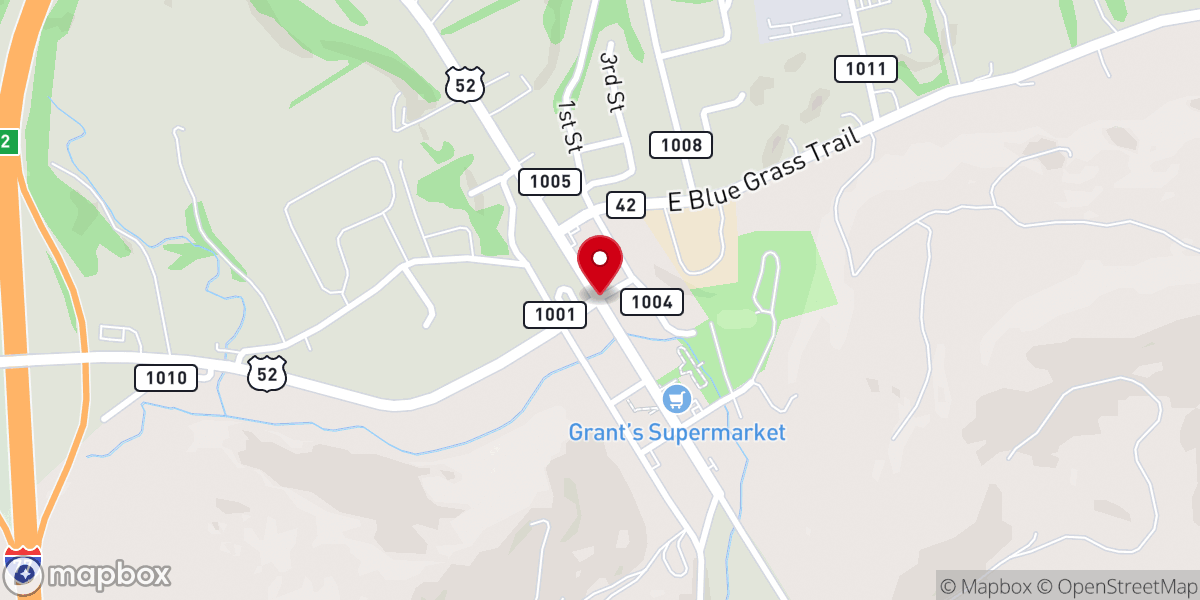 Map showing location of Bland Bible Church Parsonage