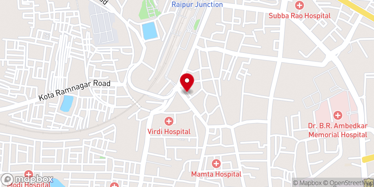 Map showing location of Sant Mary Church Raipur