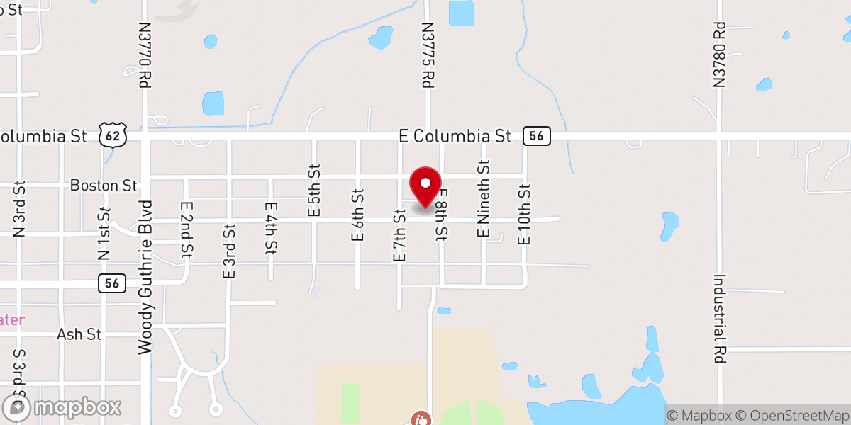 Map showing location of Skyview Baptist Church