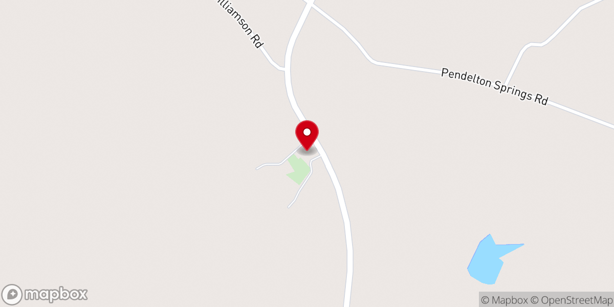 Map showing location of Mount Shady Church