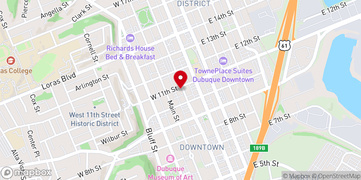Map showing location of The Salvation Army of Dubuque