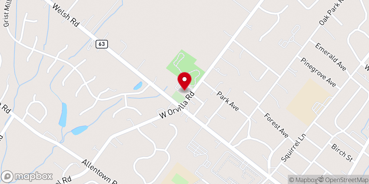 Map showing location of Plains Mennonite Church