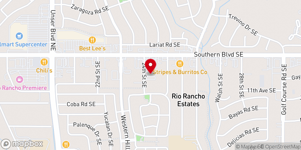 Map showing location of Rio Rancho Presbyterian Church