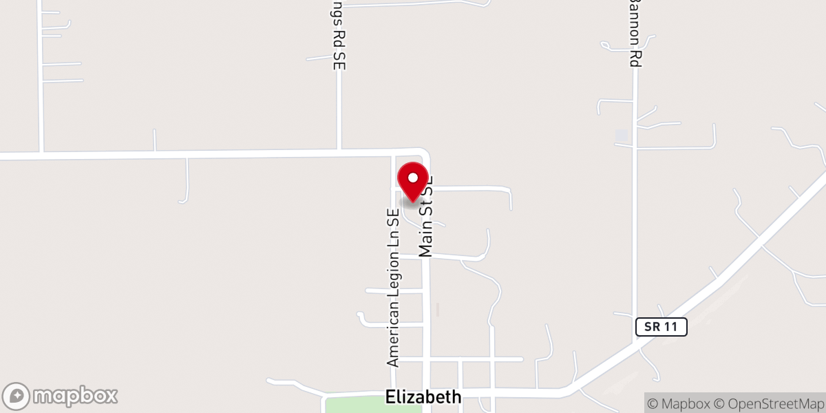 Map showing location of South Harrison Community