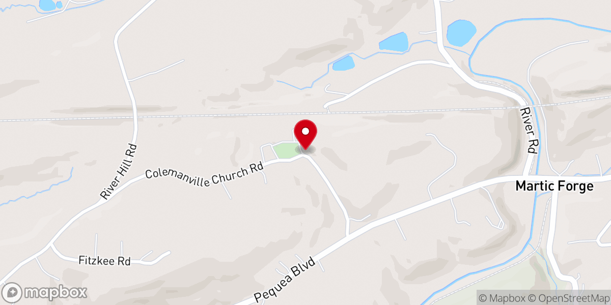 Map showing location of Colemanville United Methodist