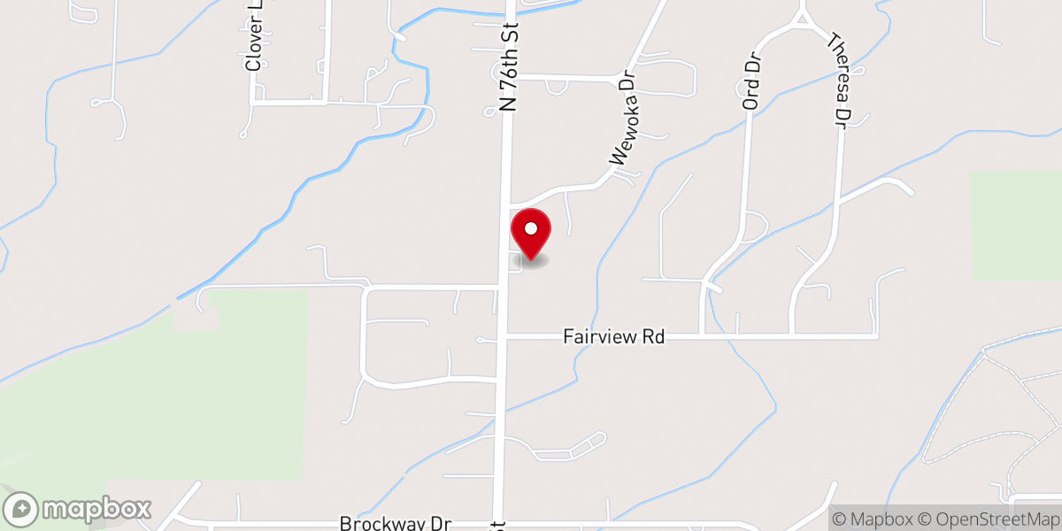 Map showing location of Fairview Bible Chapel