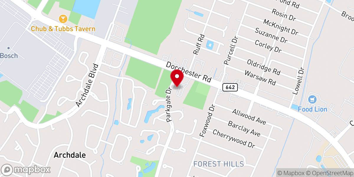 Map showing location of Doorway Baptist Church