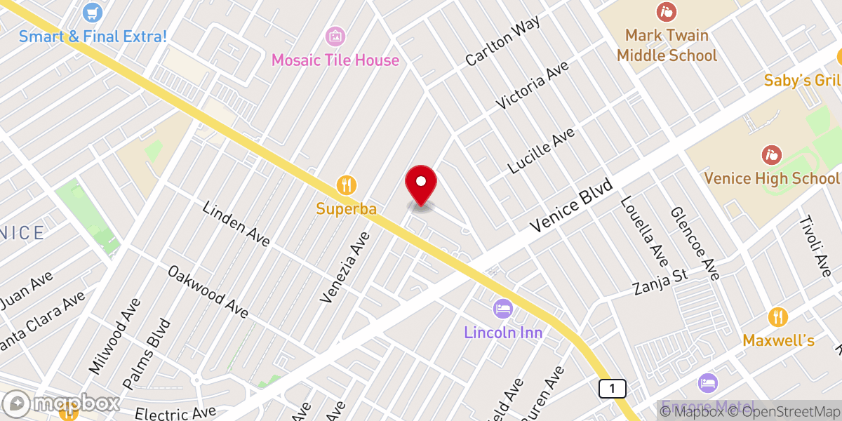 Map showing location of Venice United Methodist Church