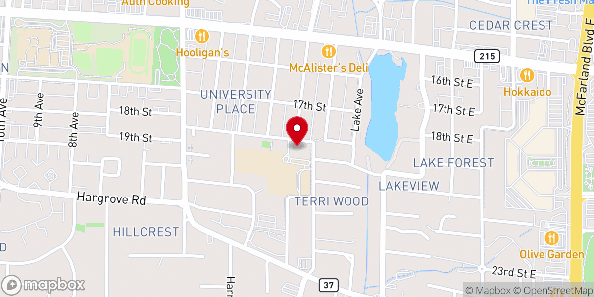 Map showing location of Forest Lake Baptist Church