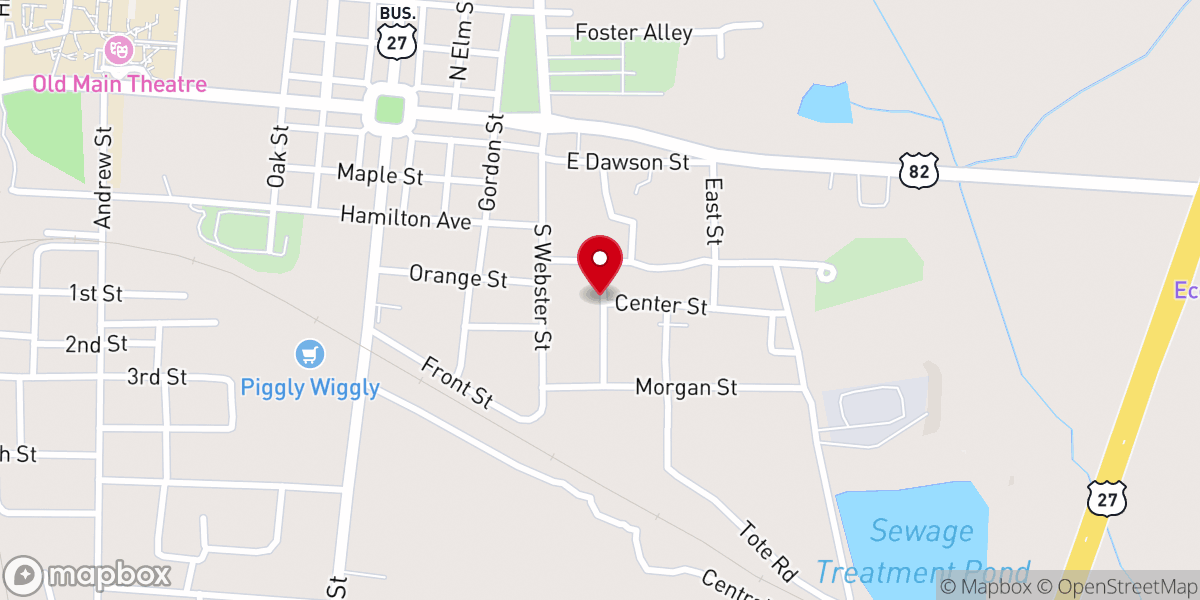 Map showing location of Weaver Temple Church of God