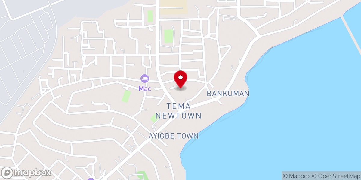 Map showing location of ST. Peter Catholic Church, Tema New Town