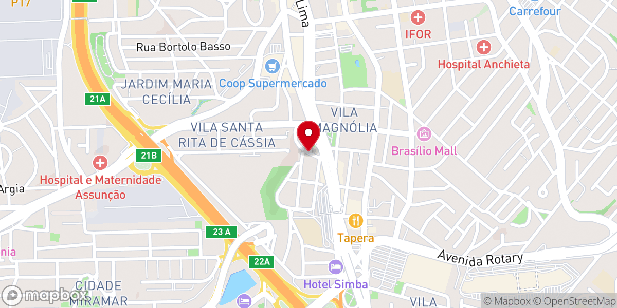 Map showing location of Igreja Batista da Nova Aliança