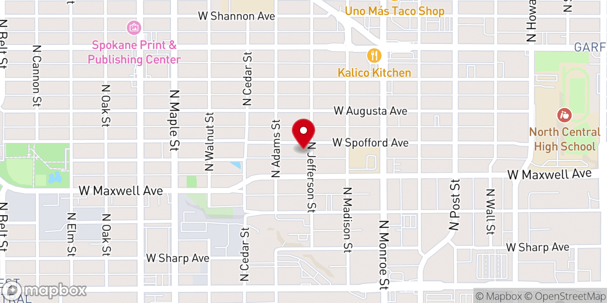 Map showing location of Spokane West Central Multi-Cultural Seventh-day Adventist Church