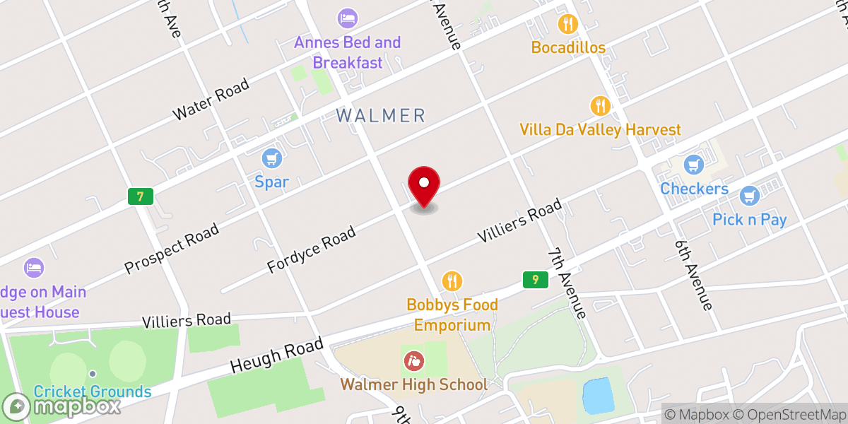 Map showing location of St Bernadette's Catholic Church
