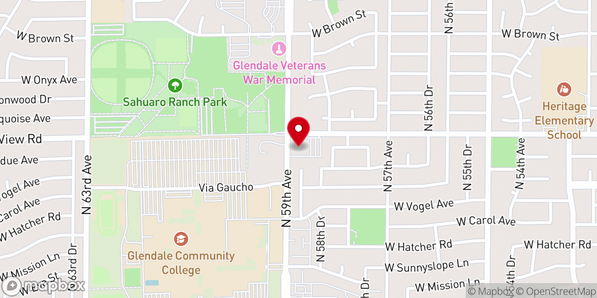 Map showing location of Glendale Christian Church