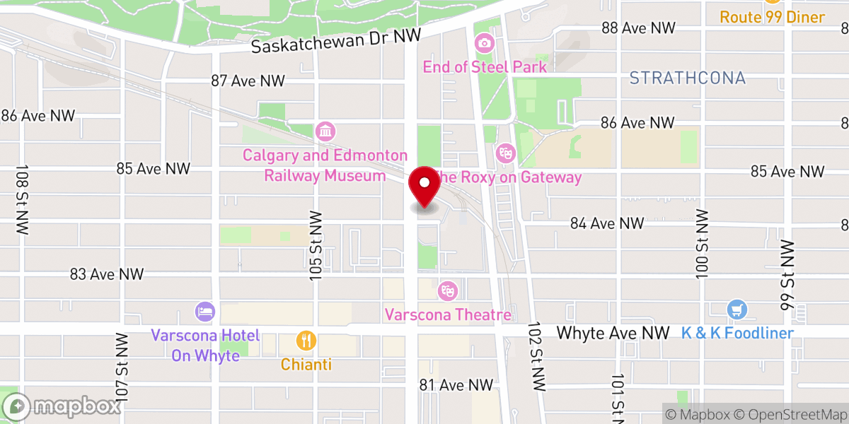 Map showing location of The Old Strathcona Street Mission