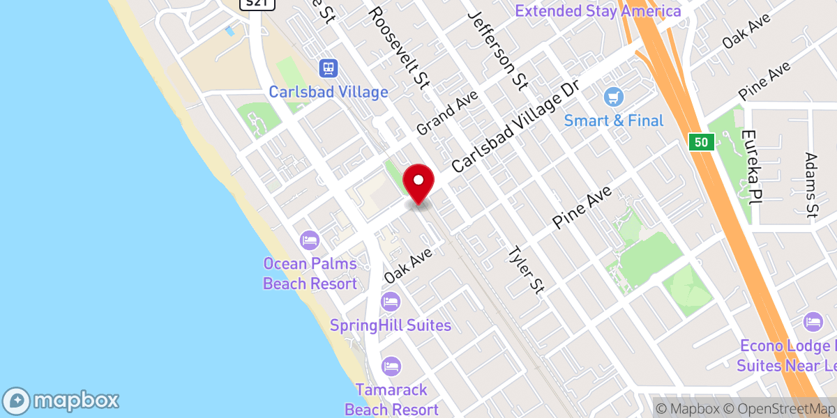 Map showing location of Vine Church
