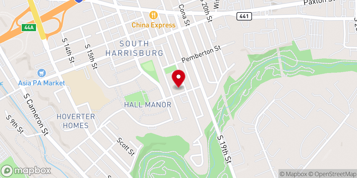 Map showing location of Trinity Church