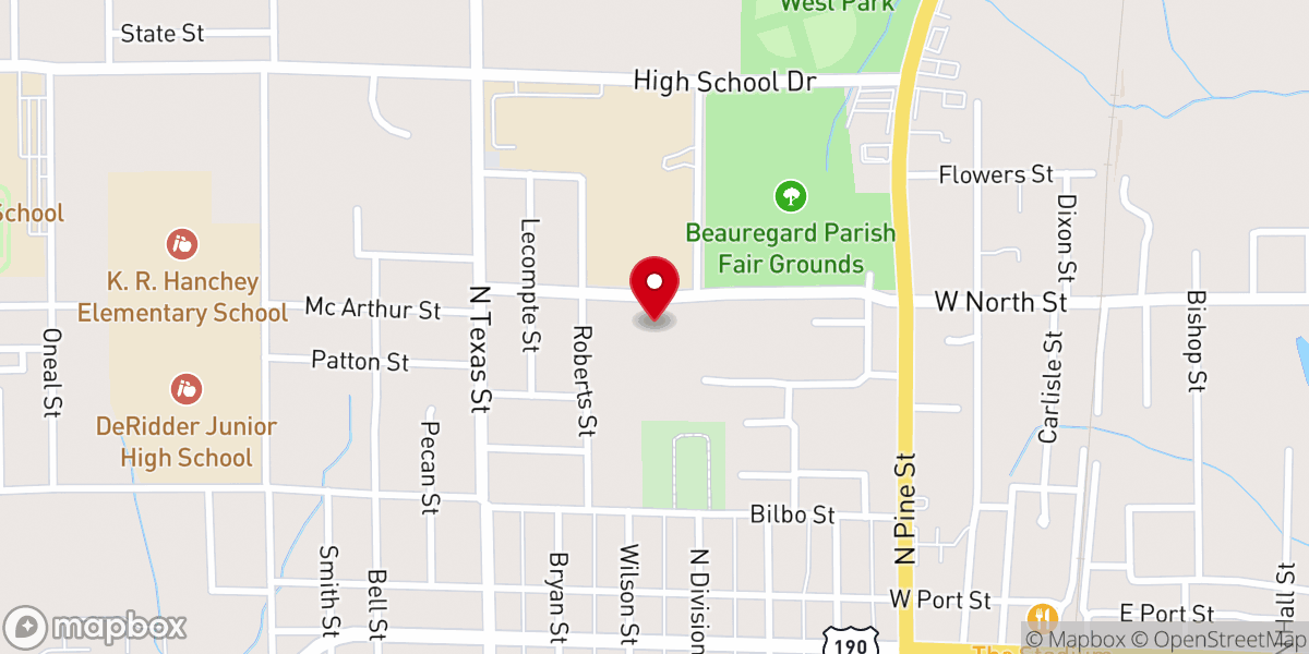 Map showing location of Beauregard Baptist Association