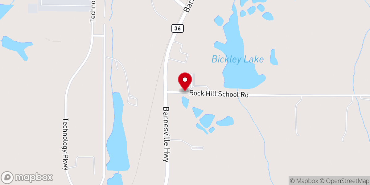 Map showing location of Stone Well Church