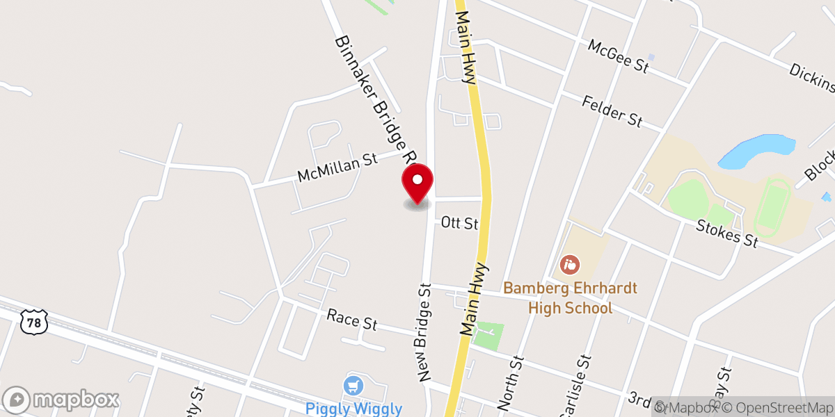 Map showing location of Thankful Baptist Church