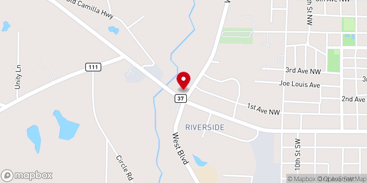 Map showing location of Mother Easter Baptist Church