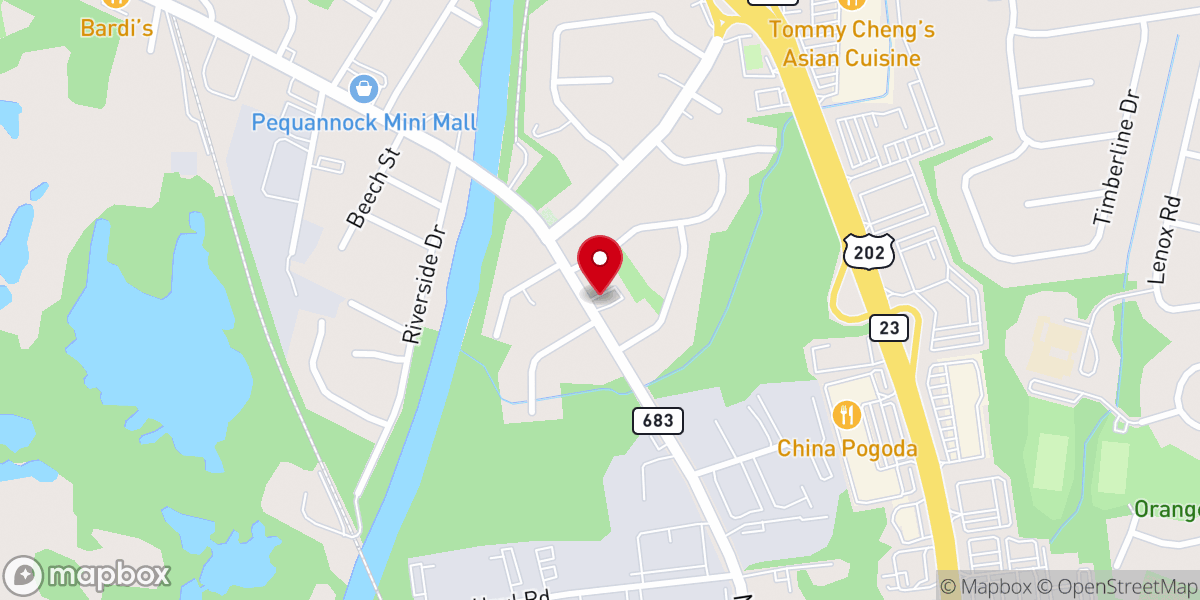 Map showing location of Pequannock Reformed Church