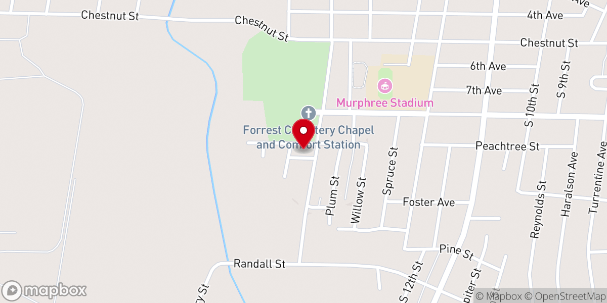Map showing location of Galilee Baptist Church