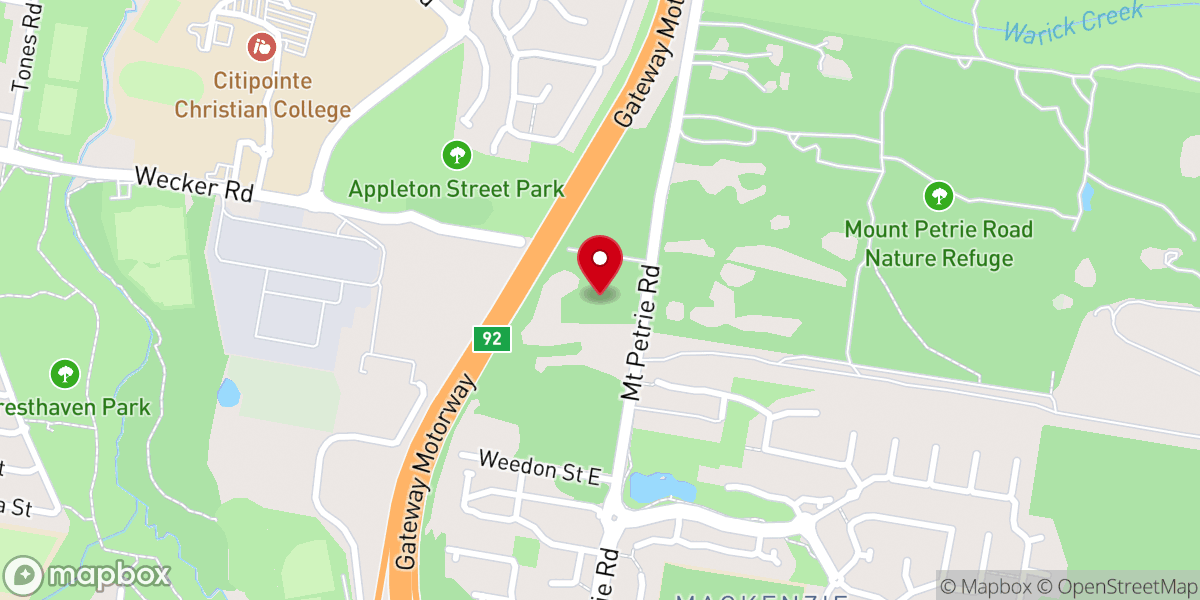 Map showing location of St George Indian Orthodox Church, Brisbane