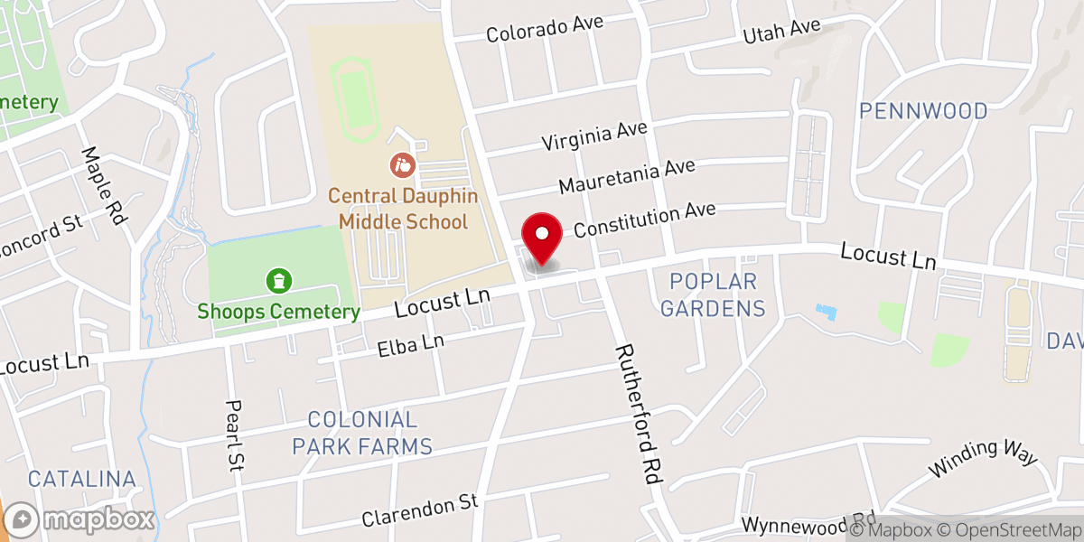 Map showing location of Calvary United Methodist Church