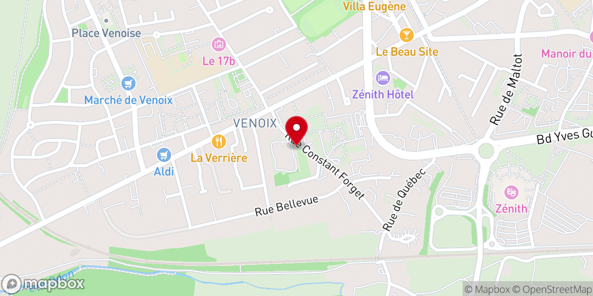 Map showing location of Cimetière Famille de Venoix